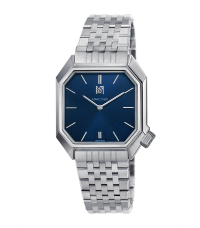 Shop March La.b March La. B Stainless Steel Mansart Electric Watch 34mm In Blue