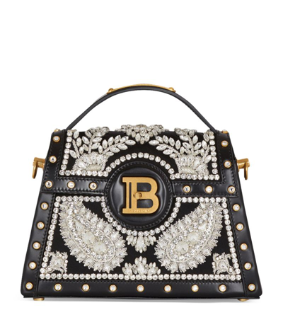Shop Balmain Embellished B-buzz Dynasty Top-handle Bag In Black