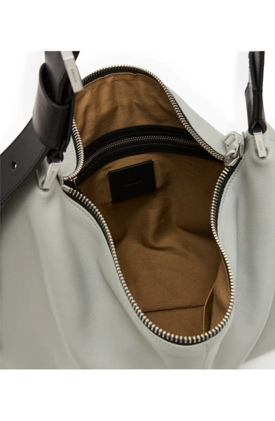 Shop Allsaints Edbury Fringe Leather Shoulder Bag In Sequoia Green