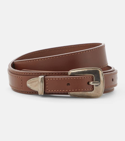 Shop Lemaire Leather Belt In Brown