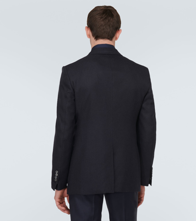 Shop Tom Ford Shelton Wool, Mohair, And Silk Blazer In Blue