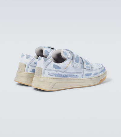 Shop Acne Studios Perey Cities Leather Sneakers In Blue
