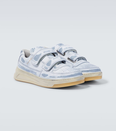 Shop Acne Studios Perey Cities Leather Sneakers In Blue