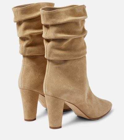 Shop Manolo Blahnik Calasso Suede Ankle Boots In Brown
