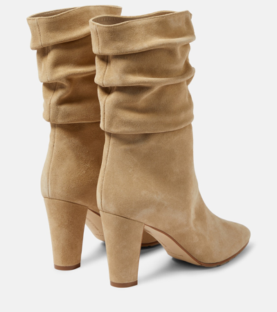 Manolo Blahnik Calasso Suede Ankle Boots In Brown