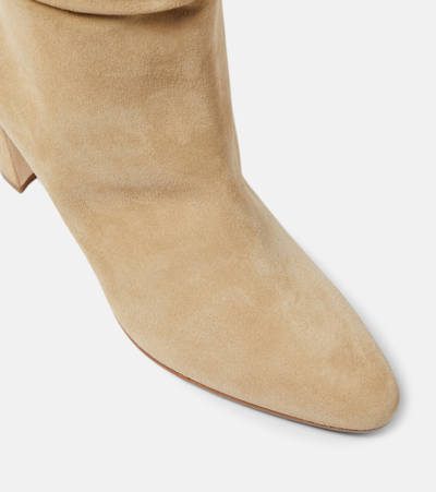 Manolo Blahnik Calasso Suede Ankle Boots In Brown