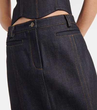 Aya Muse Alis Denim Maxi Skirt In Blue