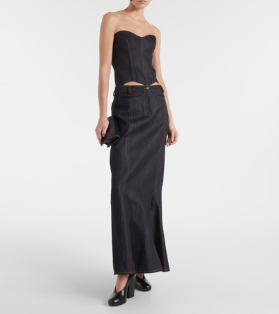 Aya Muse Alis Denim Maxi Skirt In Blue
