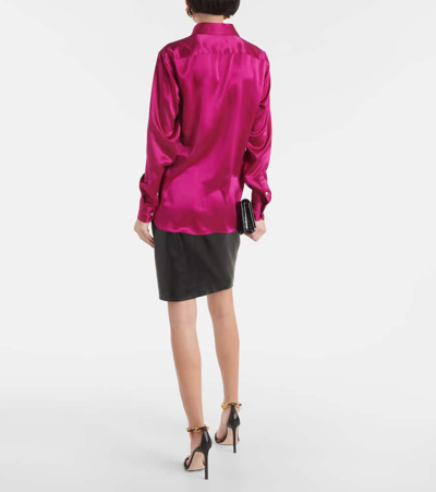 Shop Tom Ford Silk Satin Shirt In Pink