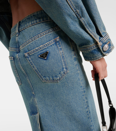 Prada Denim Maxi-skirt In Blue