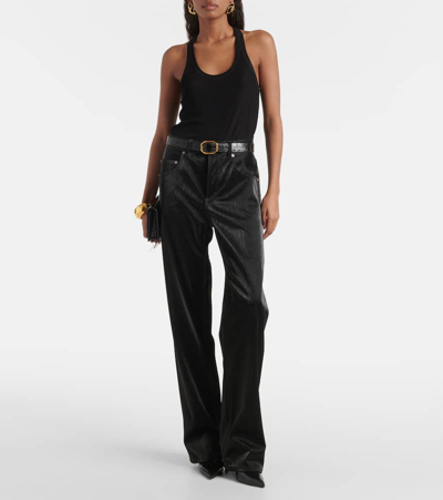 Tom Ford Silk Racerback Scoop Neck Tank Top In Black
