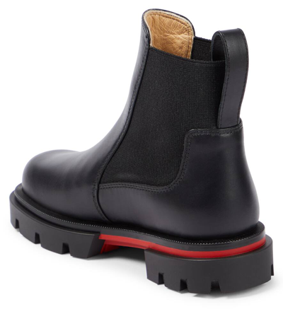Christian Louboutin Marchacroche Leather Ankle Boots In Black