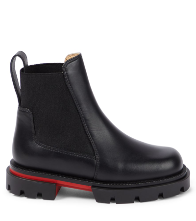 Christian Louboutin Marchacroche Leather Ankle Boots In Black