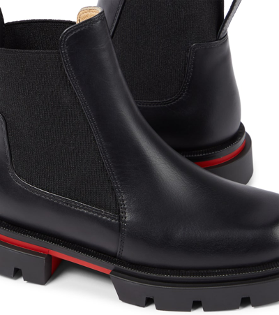 Shop Christian Louboutin Marchacroche Leather Ankle Boots In Black