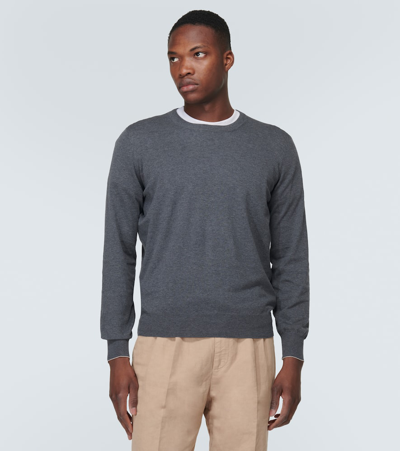Shop Brunello Cucinelli Cotton Sweater In Brown
