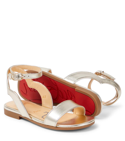 Shop Christian Louboutin Melodie Chick Metallic Leather Sandal In Gold