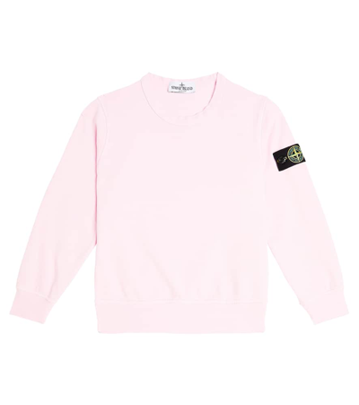 Shop Stone Island Junior Compass Cotton Jersey Sweatshirt In Pink