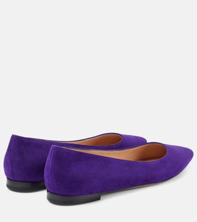 Shop Gianvito Rossi Gianvito Suede Ballet Flats In Purple