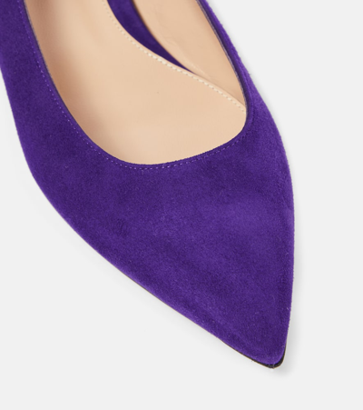 Shop Gianvito Rossi Gianvito Suede Ballet Flats In Purple