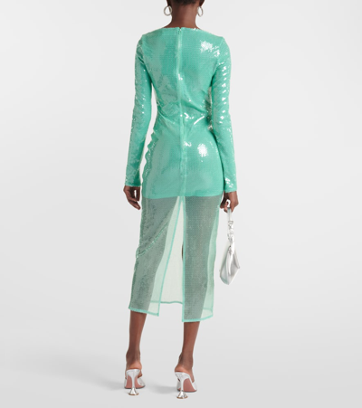 David Koma Sequined Minidress In Silver