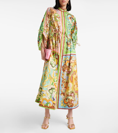 Shop Alemais Dreamer Printed Cotton Maxi Dress In Multicoloured