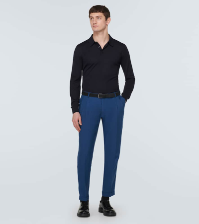 Shop Dolce & Gabbana Cashmere Polo Sweater In Blue