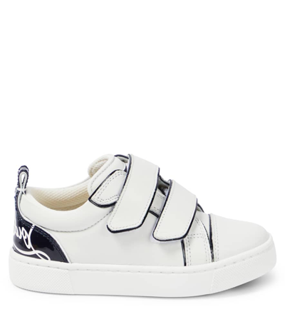 Shop Christian Louboutin Funnyto Leather Sneakers In White