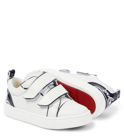 Shop Christian Louboutin Funnyto Leather Sneakers In White