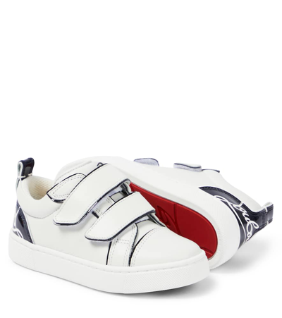 Christian Louboutin Funnyto Leather Sneakers In White