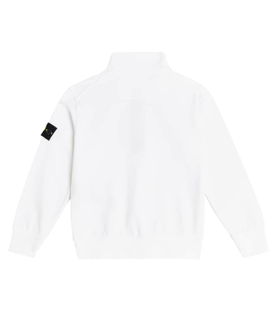 Shop Stone Island Junior Cotton Jersey Sweatshirt In White