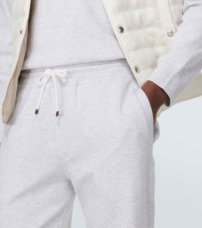 Shop Brunello Cucinelli Cotton-blend Sweatpants In White