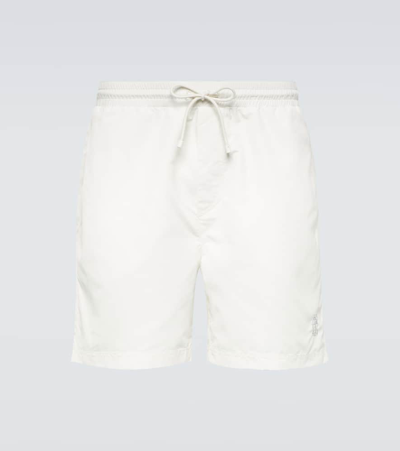 Shop Brunello Cucinelli Logo Swim Shorts In White