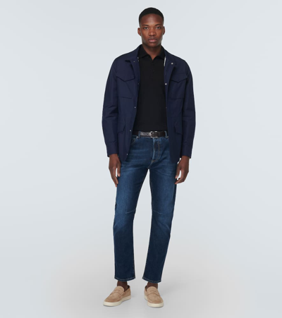 Brunello Cucinelli Black Polo Shirt In Cotton Short-sleeves With Bottons In Black