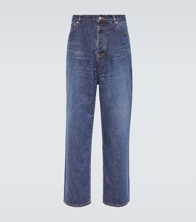 Shop Balenciaga Mid-rise Wide-leg Jeans In Blue