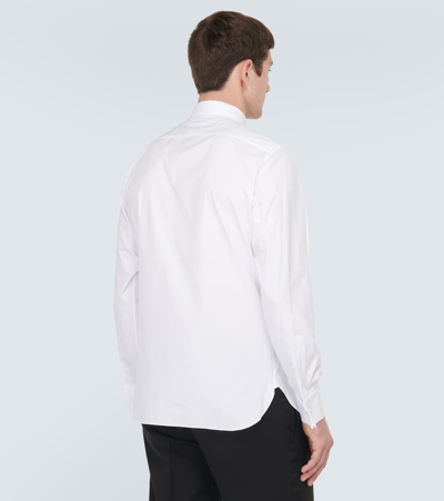 Shop Zegna Cotton Piqué Tuxedo Shirt In White