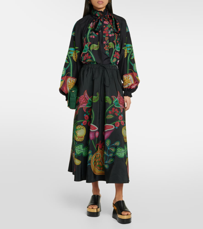 Shop La Doublej Cerere Printed Silk Voile Blouse In Multicoloured