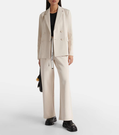Shop 's Max Mara Scrigno Cotton-blend Jersey Blazer In White