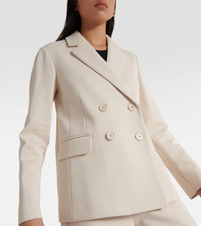 Shop 's Max Mara Scrigno Cotton-blend Jersey Blazer In White