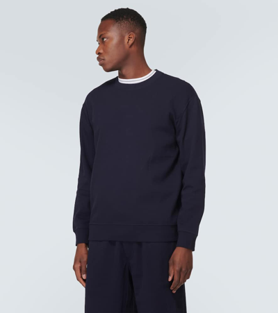 Shop Brunello Cucinelli Cotton-blend Sweatshirt In Blue