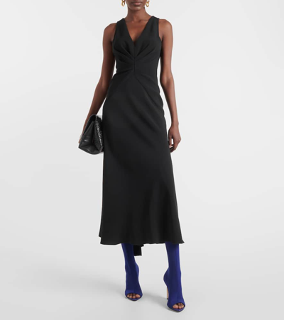 Shop Victoria Beckham Peep Toe Over-the-knee Boots In Blue