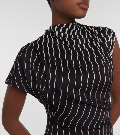 Shop Tove June Printed Silk-blend Maxi Dress In Black