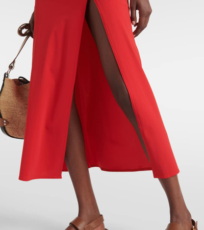 Karla Colletto Basics Midi Skirt In Red