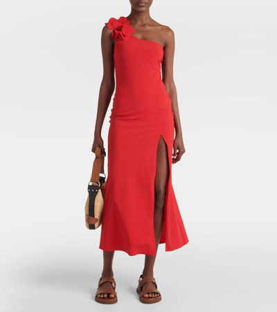 Karla Colletto Basics Midi Skirt In Red