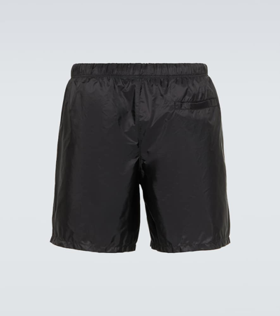 Prada Logo-plaque Re-nylon Swim Shorts In Black