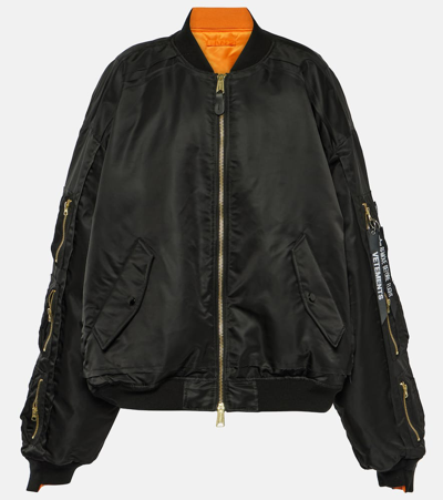 Shop Vetements Bomber Jacket In Black