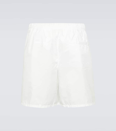 Prada Re-nylon Logo Swim Trunks In White