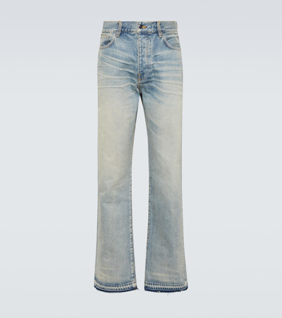 Shop Amiri Release Hem Straight Jeans In Blue