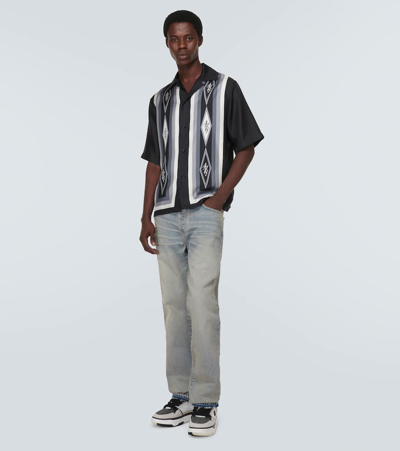 Amiri Release Hem Straight Jeans In Blue