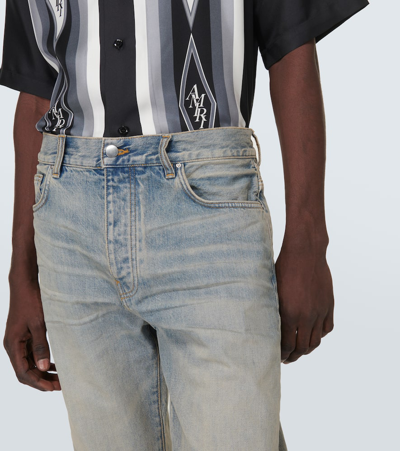 Amiri Release Hem Straight Jeans In Blue