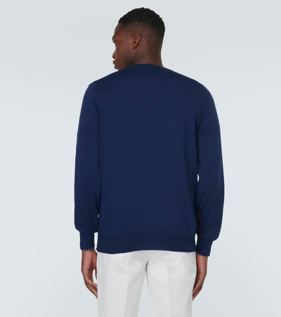 Shop Brunello Cucinelli Cotton Sweater In Blue